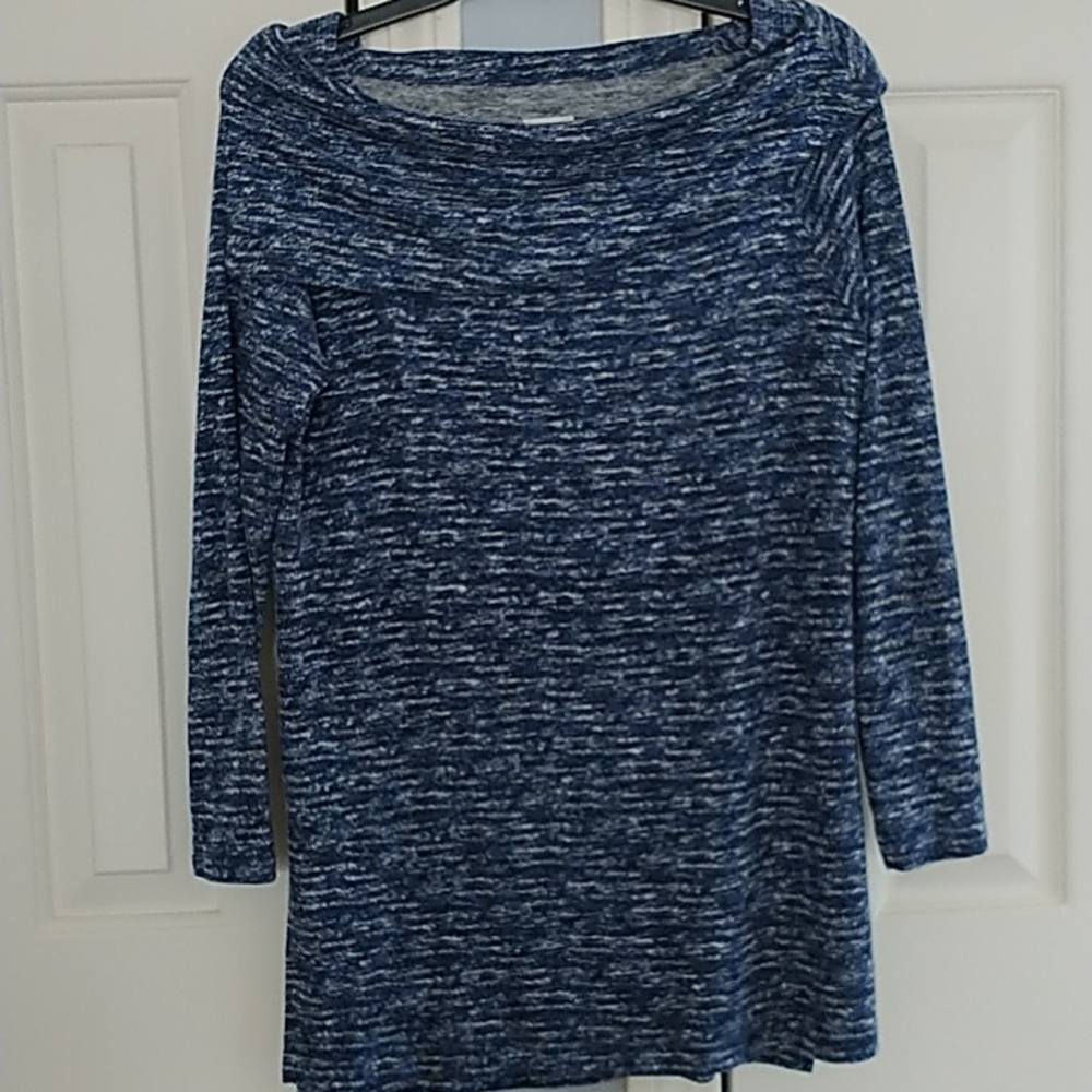 Zenergy by Chico's Asymmetrical Cowl Neck Off The Shoulder Tunic Top Small - Picture 3 of 11